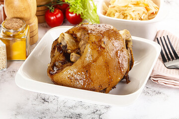 Baked pork knee with spices