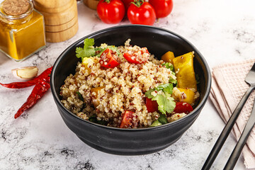 Dietary vegetarian quinoa with vegetables