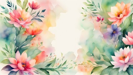 Obraz premium A watercolor painting of a flower garden with a white background