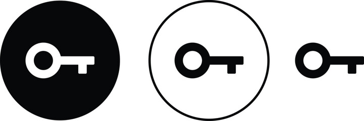 Key icon set. Key black flat and line vector collection isolated on transparent background. Key symbol in generic style. Access keys concept for house, room, office, unlock, safety, secret, door more