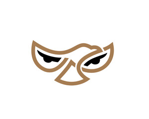 eagle falcon hawk and eye vision logo design template illustration