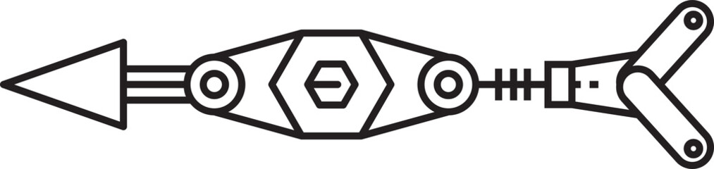 Arrow Steampunk Line Illustration