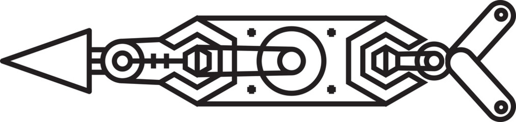 Arrow Steampunk Line Art