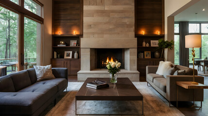 living room interior, ai generated