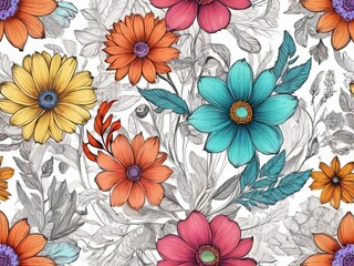 Seamless vector floral pattern with blooming flowers, perfect for spring wallpaper design