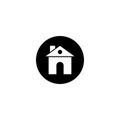 black real estate or home icon on transparent background