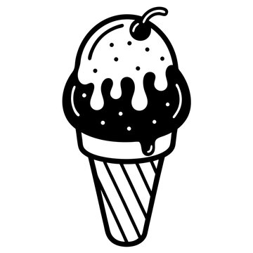 recommend clip art: Ice cream line art vector Illustration
                    