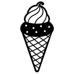 Ice cream line art vector Illustration
