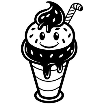 recommend clip art: Ice cream line art vector Illustration
                    
