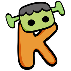 Uppercase Letter ABC Halloween illustration 