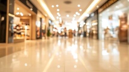Blurry View of a Shopping Mall Interior