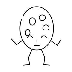 sausage meat character line icon vector. sausage meat character sign. isolated contour symbol black illustration