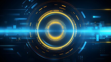 Fototapeta premium yellow and blue Abstract technology background circles digital hi-tech technology design background. concept innovation. vector illustration