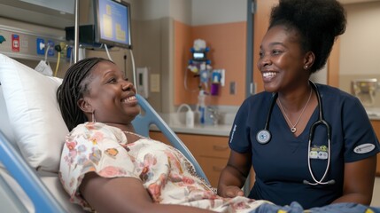 Nurse providing care to a patient, demonstrating compassion and professionalism in healthcare