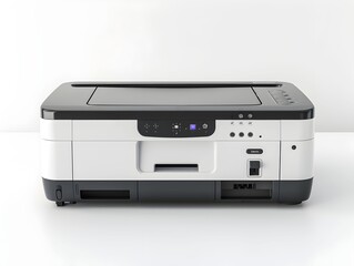 Compact all-in-one printer on a clean surface in a modern office setting