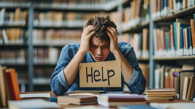 Student Overwhelmed by Study Stress Needs Help - Powered by Adobe