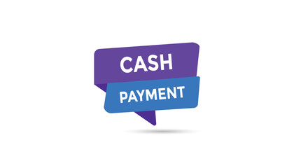 Cash payment button web banner templates. Vector Illustration 
