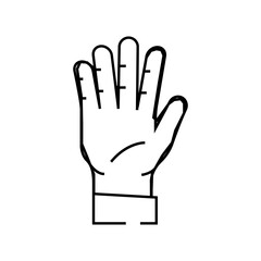 Fototapeta premium five number hand gesture line icon vector. five number hand gesture sign. isolated contour symbol black illustration