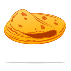 Tortilla wrap vector isolated illustration
