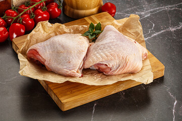 Raw chicken thigh for cooking
