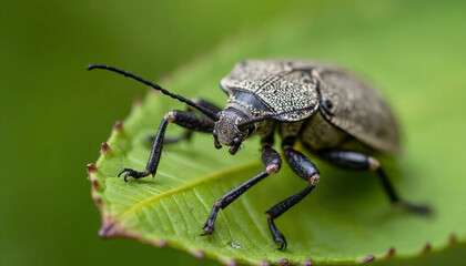 stinky bug on the leaf , macro bug photography
