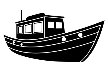 Boat icon silhouette vector illustration on a white background
