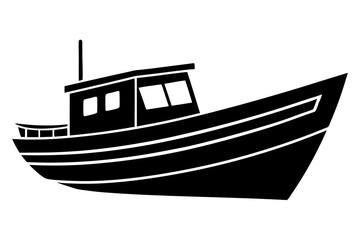 Boat icon silhouette vector illustration on a white background
