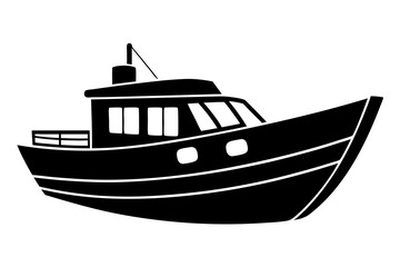 Boat icon silhouette vector illustration on a white background
