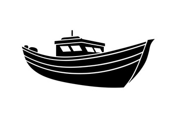 Boat icon silhouette vector illustration on a white background

