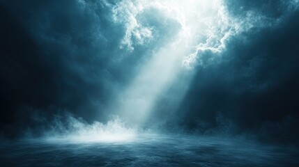 Obraz premium Dramatic Sky with Light Beams and Fog
