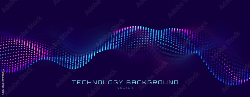 Poster Crypto Blockchain Data Background. Blockchain Grid Abstract Vector Background. Technology of Future Banner Design.