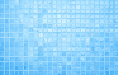 Abstract blue background with some smooth lines in it and some reflections of tile wall.