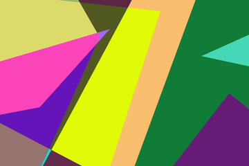 Colorful flat abstract geometric psychedelic pop art poster background