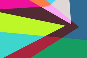 Colorful flat abstract geometric psychedelic pop art poster background