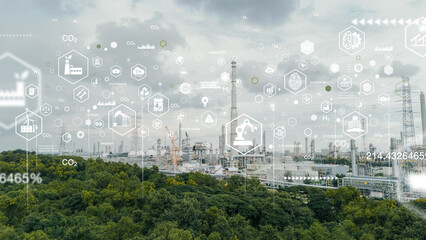 Gas separation industry or eco energy for sustainable energy saving. Environmentally friendly...