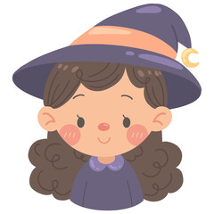 Illustration of Cute Witch. perfect for Pattern Design, social media, product or merch design for halloween