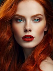 Fototapeta premium Mesmerizing beauty of a scandinavian woman with red hair.