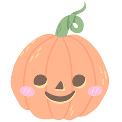 Illustration of Cute Smiling Halloween Pumpkin. perfect for Pattern Design, social media, product or merch design  for halloween