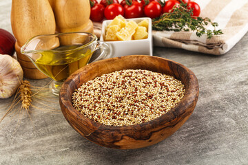 Raw dry quinoa seeds cereal