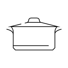 steel pot cooking line icon vector. steel pot cooking sign. isolated contour symbol black illustration