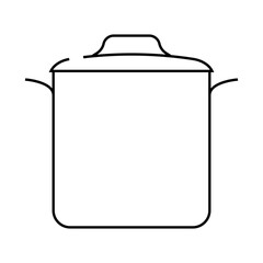 soup pot cooking line icon vector. soup pot cooking sign. isolated contour symbol black illustration