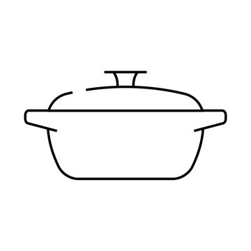 recommend clip art: cook pot cooking line icon vector. cook pot cooking sign. isolated contour symbol black illustration