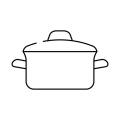 food pot cooking line icon vector. food pot cooking sign. isolated contour symbol black illustration