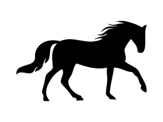 black horse silhouette vector illustration