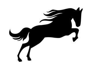 Drawing a silhouette of a running horse