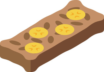 Banana bread loaf with slices of banana on top, perfect for breakfast or a snack