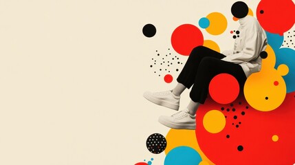 Vibrant Celebration of International Dot Day in Minimalist Flat Illustration Style with Colorful Dots