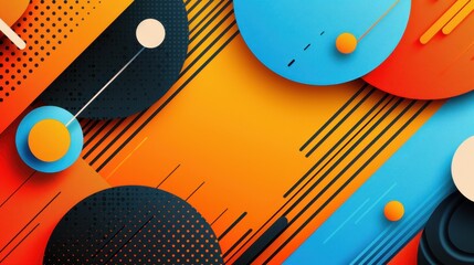 Obraz premium A striking abstract composition showcases bold colors and geometric shapes creating a dynamic visual experience