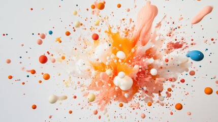 Energetic Burst of Multicolored Dots: Celebrating International Dot Day with Abstract Creativity and Self-Expression