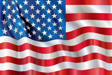 Naklejka premium A close-up of an American flag fluttering in the breeze